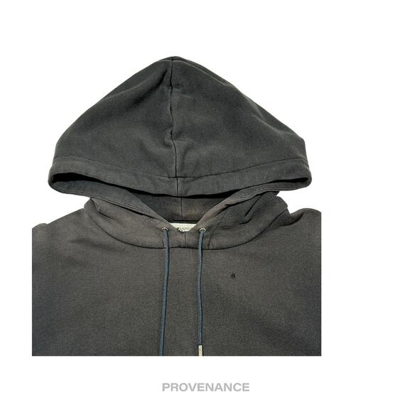 🔴 Saint Laurent Paris SLP Logo Hoodie - Distressed Black M - Picture 4 of 12